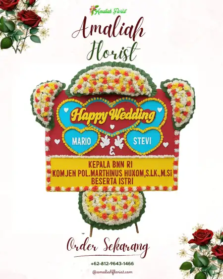 Papan Bunga Pernikahan Santapan Barat